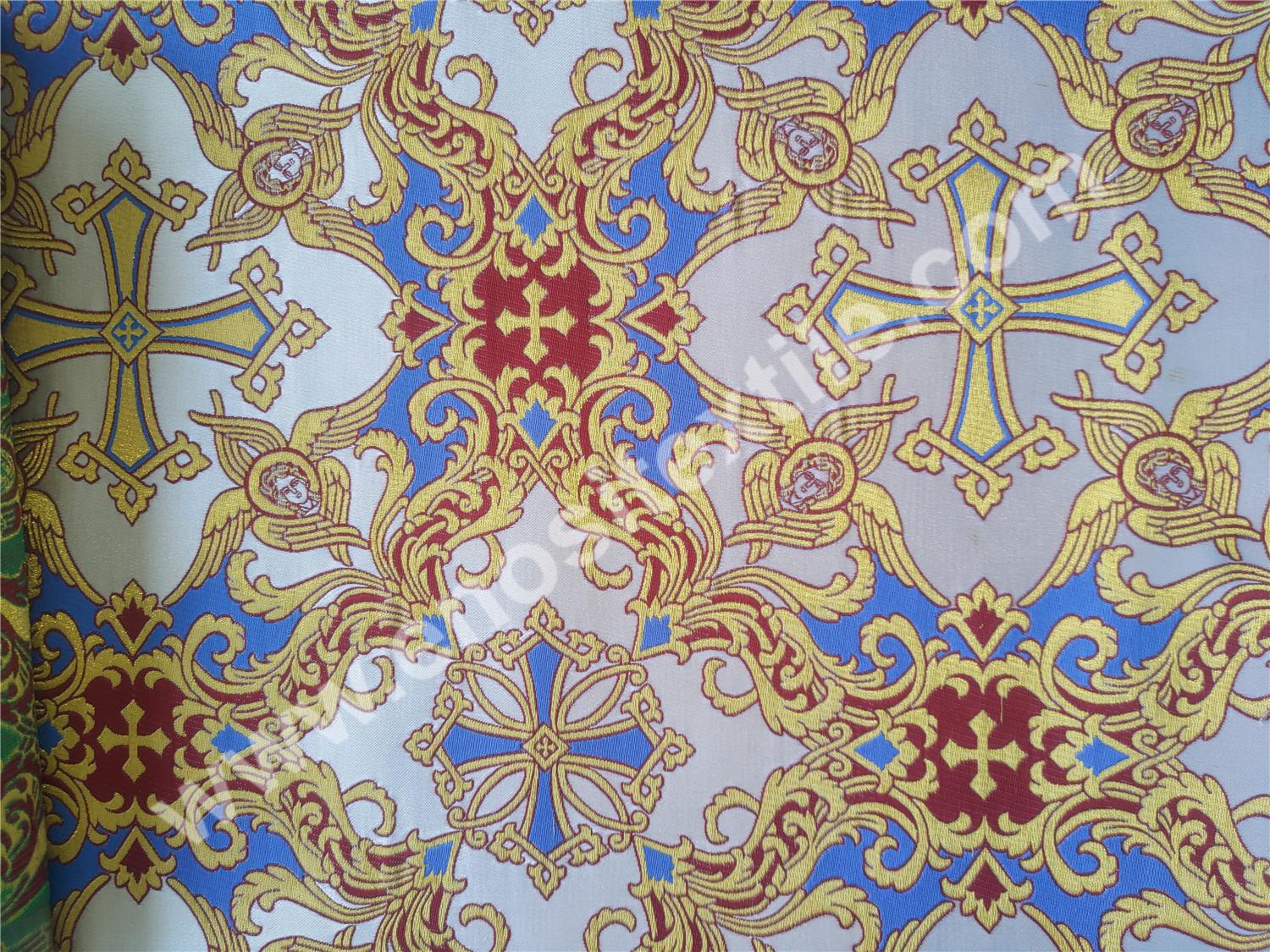 KL-5001 BORDEAUX-GOLD-BLUE Metallic Fabric